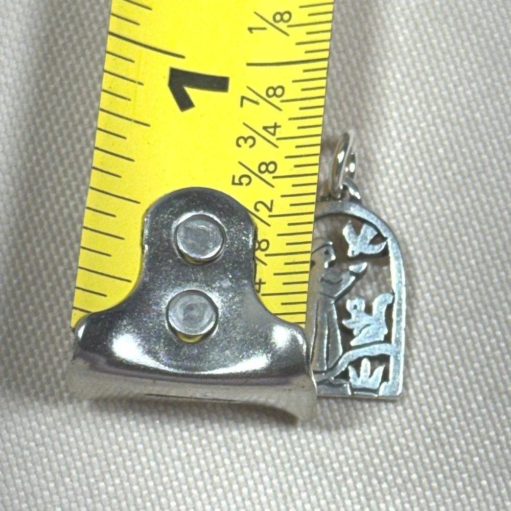 James Avery Retired Sterling Silver St Francis of Assisi Animals Charm‎ Pendant